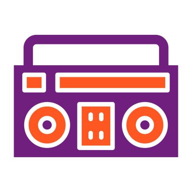 Boombox Vektör Simgesi Tasarım İllüstrasyonu