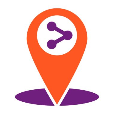 Konum Vektör Simgesi Tasarım İllüstrasyonunu Paylaş