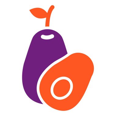 Avokado Vektör Simgesi Tasarım İllüstrasyonu