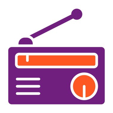 Radyo Vektörü Simgesi Tasarım İllüstrasyonu