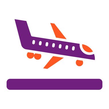 İniş Vektörü Simgesi Tasarım İllüstrasyonu