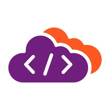 Bulut Kodlama Vektörü Simgesi Tasarım İllüstrasyonu