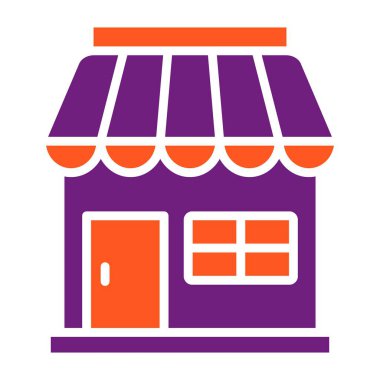 Dükkan Vektörü Simgesi Tasarım İllüstrasyonu