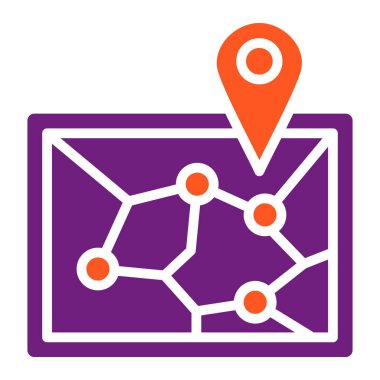 Demiryolu haritası Vektör Simgesi Tasarım İllüstrasyonu