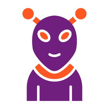 Uzaylı Vektör Simgesi Tasarım İllüstrasyonu