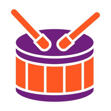 Davul Vektörü Simgesi Tasarım İllüstrasyonu