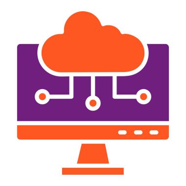 Bulut Hesaplama Vektörü Simgesi Tasarım İllüstrasyonu