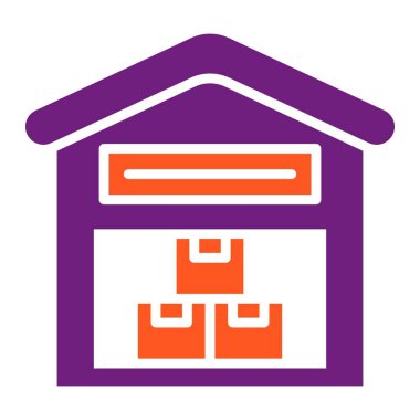 Depo Vektörü Simgesi Tasarım İllüstrasyonu