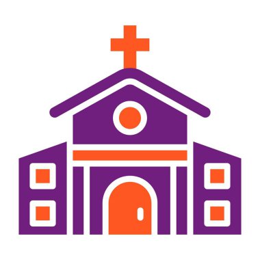 Kilise Vektörü Simgesi Tasarım İllüstrasyonu
