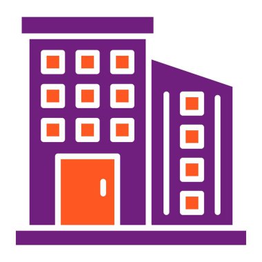 Apartman Vektörü Simgesi Tasarım İllüstrasyonu