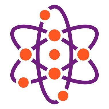 Atom Vektörü Simgesi Tasarım İllüstrasyonu