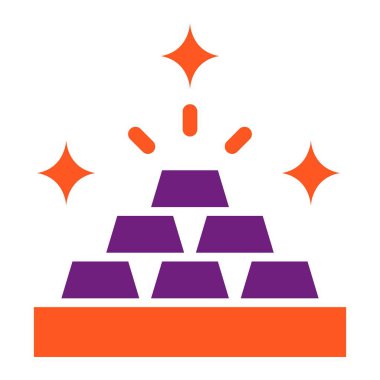 Altın Çubuklar Vektör Simgesi Tasarım Çizimi