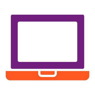 Laptop Vektör Simgesi Tasarım Çizimi