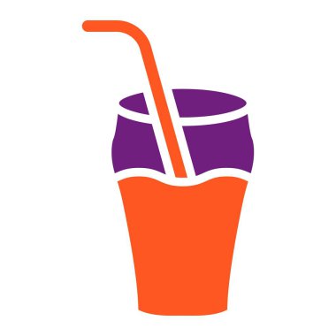 Soğuk içecek Vektör Simgesi Tasarım Çizimi