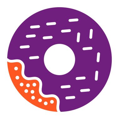 Donut Vektör Simgesi Tasarım Çizimi