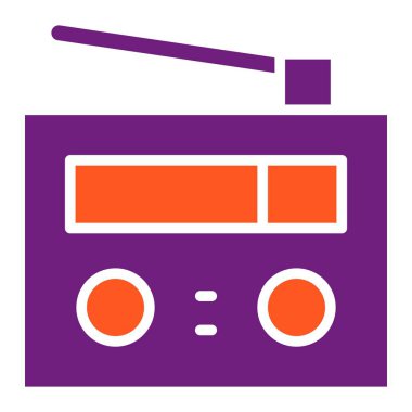 Radyo Vektörü Simgesi Tasarım İllüstrasyonu