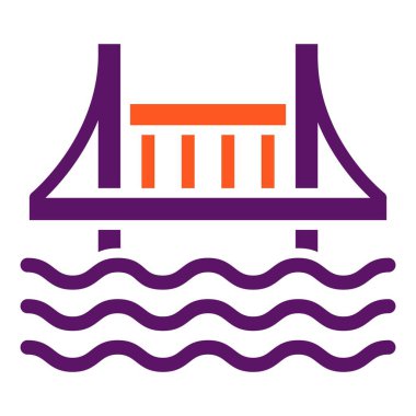 Köprü Vektörü Simgesi Tasarım İllüstrasyonu