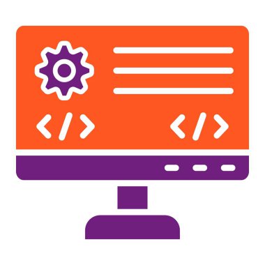 Arka Uç Vektör Simgesi Tasarım İllüstrasyonu