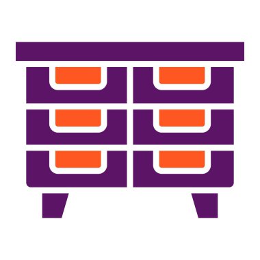 Çekmeceler Vektör Simgesi Tasarım Çizimi