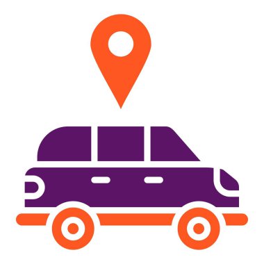 Araba servisi konumu Vektör Simgesi Tasarım İllüstrasyonu
