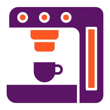 Kahve Makinesi Vektör Simgesi Tasarım Çizimi