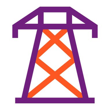 Elektrik Kulesi Vektör Simgesi Tasarım Çizimi