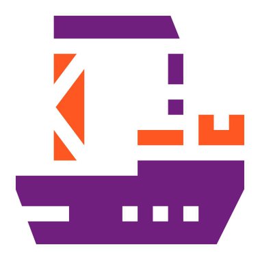 Kargo gemisi Vektör Simgesi Tasarım İllüstrasyonu