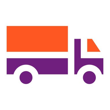 Teslimat Kamyonu Vektör Simgesi Tasarımı İllüstrasyonu