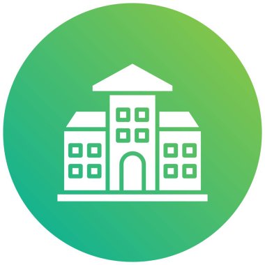 Okul Vektörü Simgesi Tasarım İllüstrasyonu