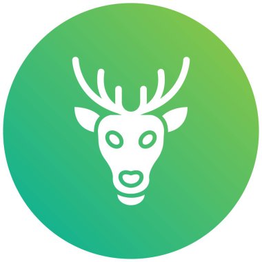 Geyik Vektörü Simgesi Tasarım İllüstrasyonu