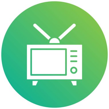 Televizyon Vektörü Simgesi Tasarım İllüstrasyonu