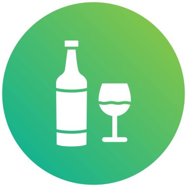 Şarap şişesi Vektör Simgesi Tasarım İllüstrasyonu