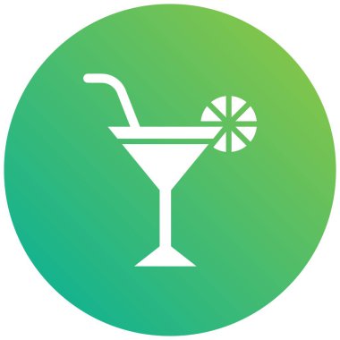 Martini Vektör Simgesi Tasarım Çizimi