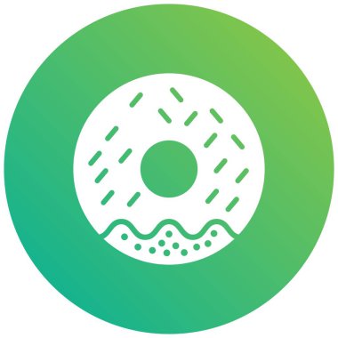 Donut Vektör Simgesi Tasarım Çizimi