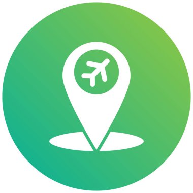 Havaalanı konumu Vektör Simgesi Tasarım İllüstrasyonu