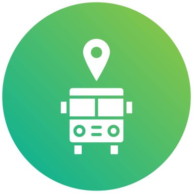 Otobüs İstasyonu Vektör Simgesi Tasarım İllüstrasyonu