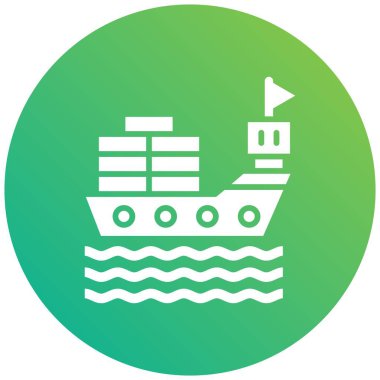 Kargo gemisi Vektör Simgesi Tasarım İllüstrasyonu