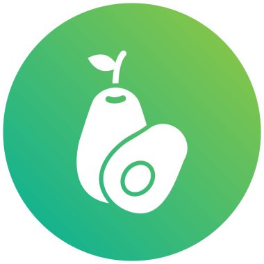 Avokado Vektör Simgesi Tasarım İllüstrasyonu