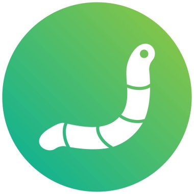 Solucan Vektörü Simgesi Tasarım İllüstrasyonu