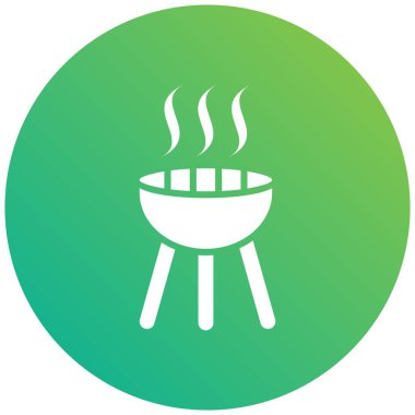 Barbekü Vektör Simgesi Tasarım İllüstrasyonu
