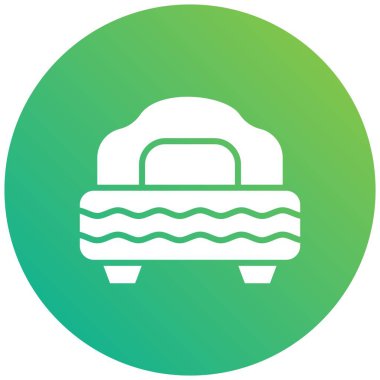 Tek Yatak Vektörü Simgesi Tasarım İllüstrasyonu