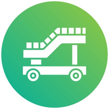 Uçak merdiveni Vektör Simgesi Tasarım Çizimi