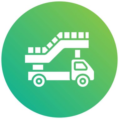 Merdiven Kamyonu Vektör Simgesi Tasarım İllüstrasyonu