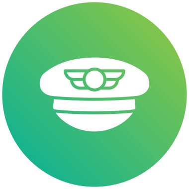 Pilot şapka Vektör Simgesi Tasarım İllüstrasyonu