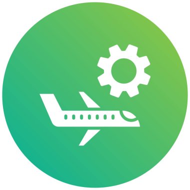 Uçak Bakım Vektörü Simgesi Tasarım İllüstrasyonu