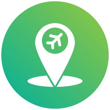 Havaalanı konumu Vektör Simgesi Tasarım İllüstrasyonu