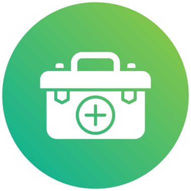 İlk yardım kutusu Vektör Simgesi Tasarım İllüstrasyonu