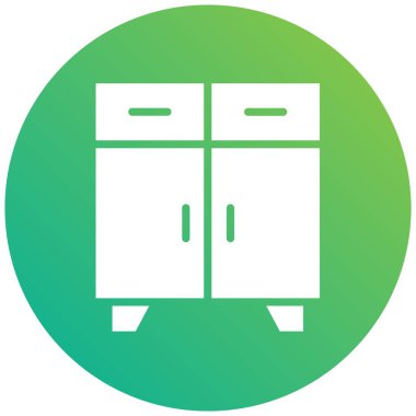 Dolap Vektörü Simgesi Tasarım İllüstrasyonu