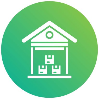 Depo Vektörü Simgesi Tasarım İllüstrasyonu