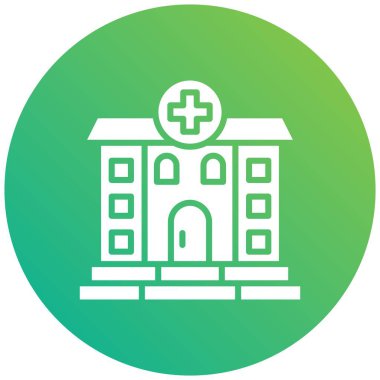 Hastane Vektör Simgesi Tasarım İllüstrasyonu